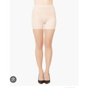 Spanx Women High-Waisted Mid-Thigh Sheers‎ Linen Cream Plus Size 1X NEW
